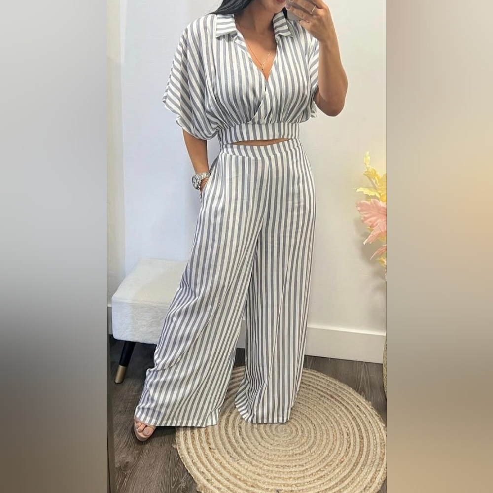 Striped Women's Pants Set